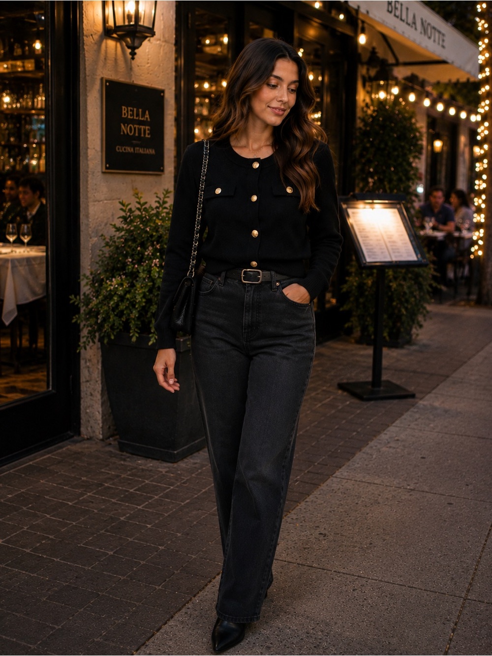 Michael Kors Black Gold Button Cardigan – Size XS